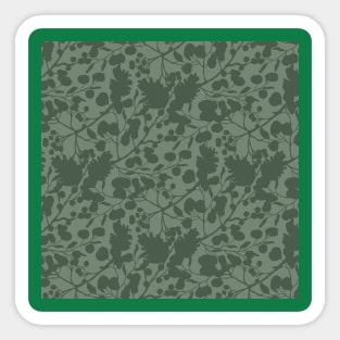 Sage Silhouetted Winter Leaves Sticker